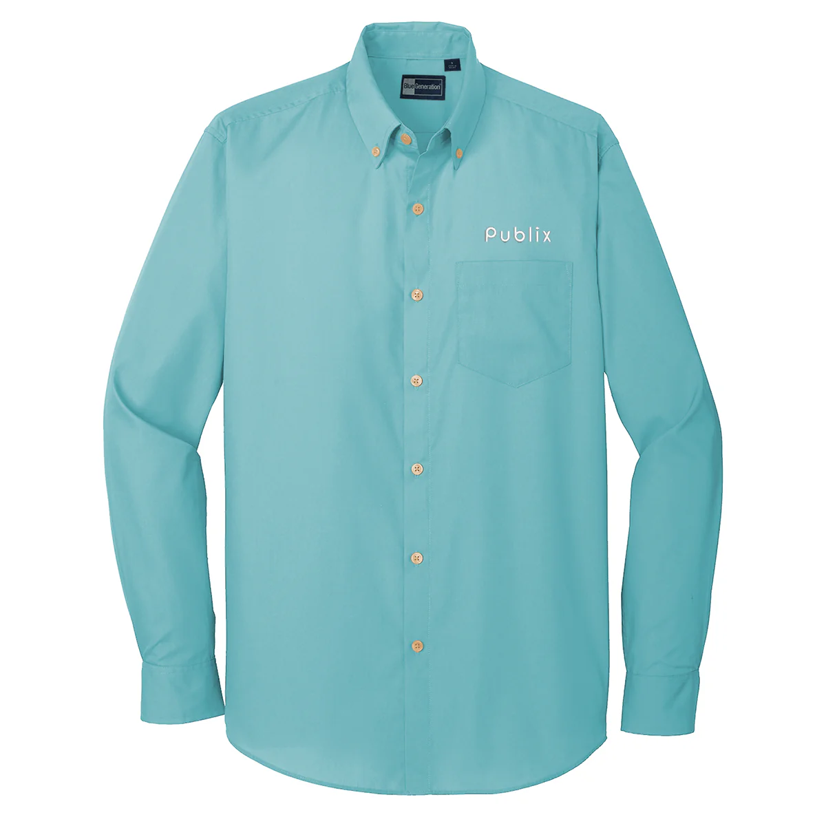 Blue Generation Superblend Poplin Men's Shirt With Bone Buttons - Two Color Options